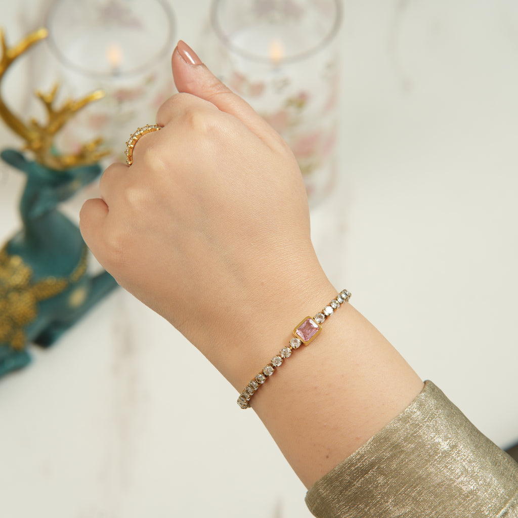 Kazi Pink Square Bracelet