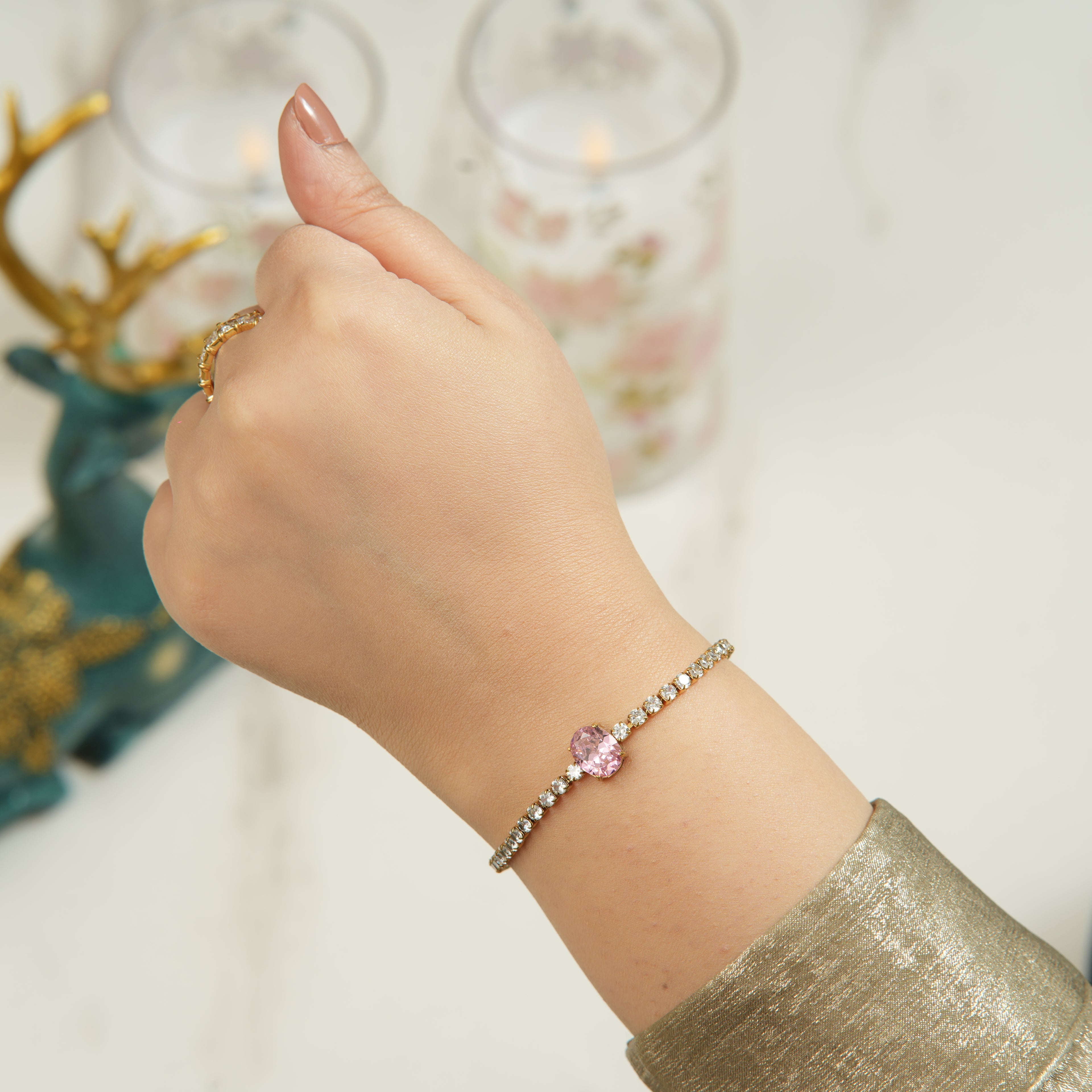 Flea Pink Center Bracelet