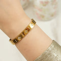 Babs Zircon Bangle-Best Babs Zircon 18K Gold Plated Stainless Steel Nail Bangle for Women UAE