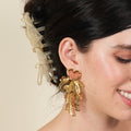 Fina Ruffles Earings-18k gold earrings for ladies-18K Gold Plated Dangle Earrings for Women, Gold Drop Dangling Earrings Hypoallergenic Jewelry Gift