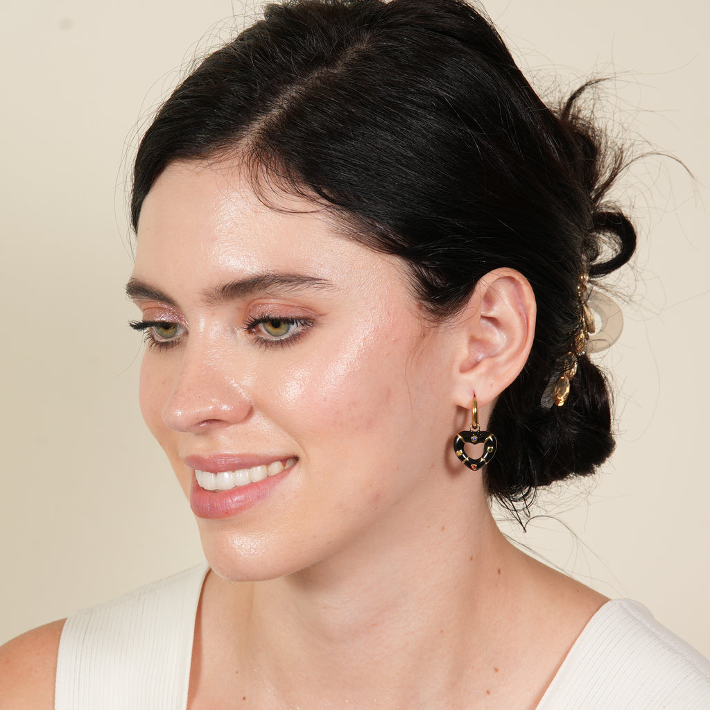 Enid Black Hoops Earings