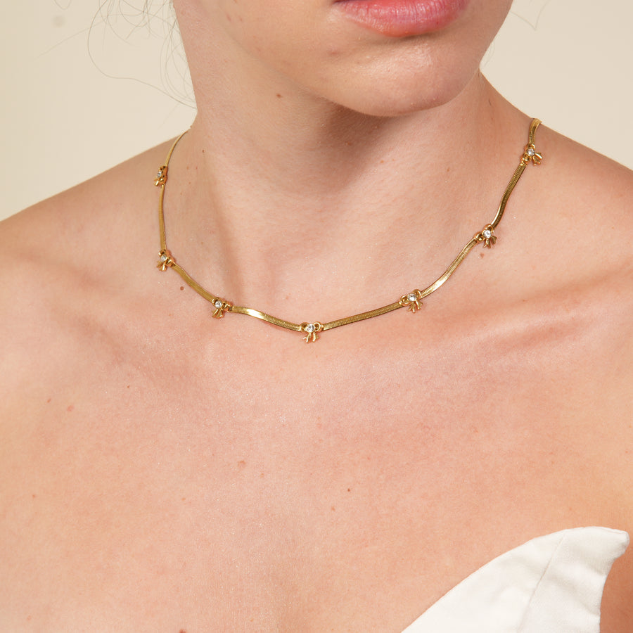 Jara Snake X Bowknots Necklace