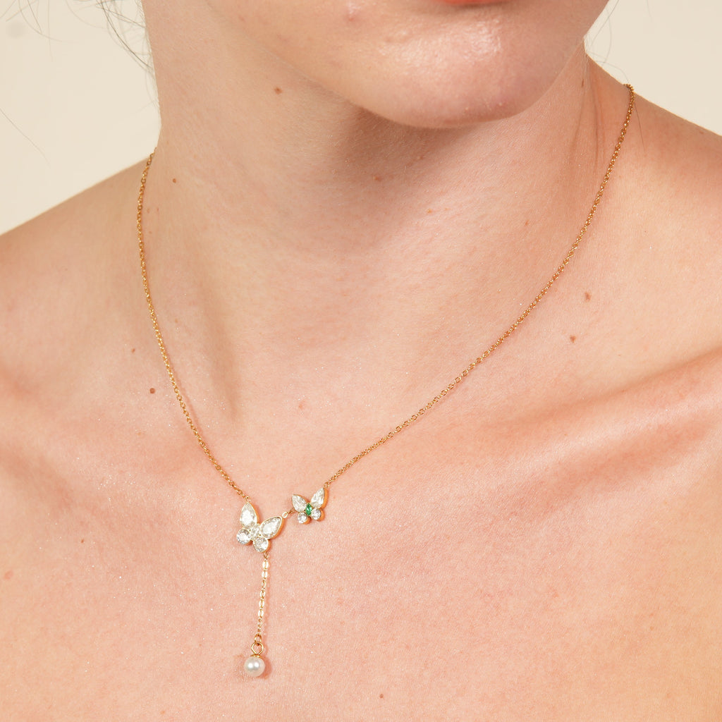Eada Zircon Butterfly Necklace