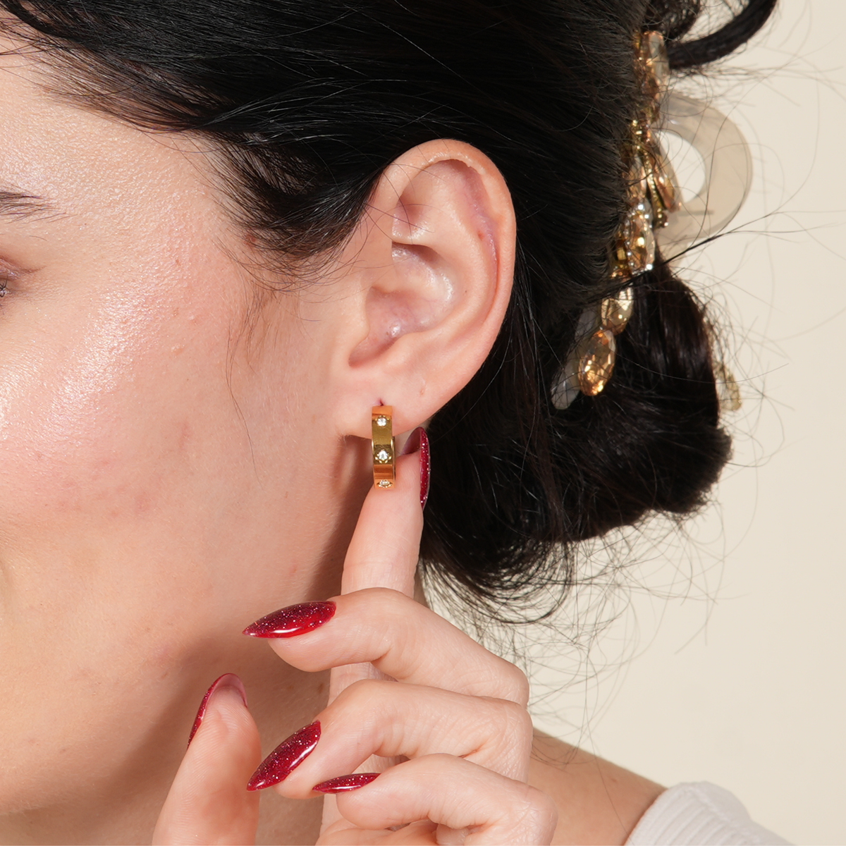 Lian Zircon Hoop Earings