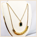 Two layered 18k gold plated necklace with a refined finish, designed for women in the UAE who love elegant and modern luxury jewellery.