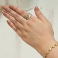 Anis wavy ring adjustable silver open ring set for women, a stackable minimalist style that adds effortless elegance and polished confidence to daily wear.