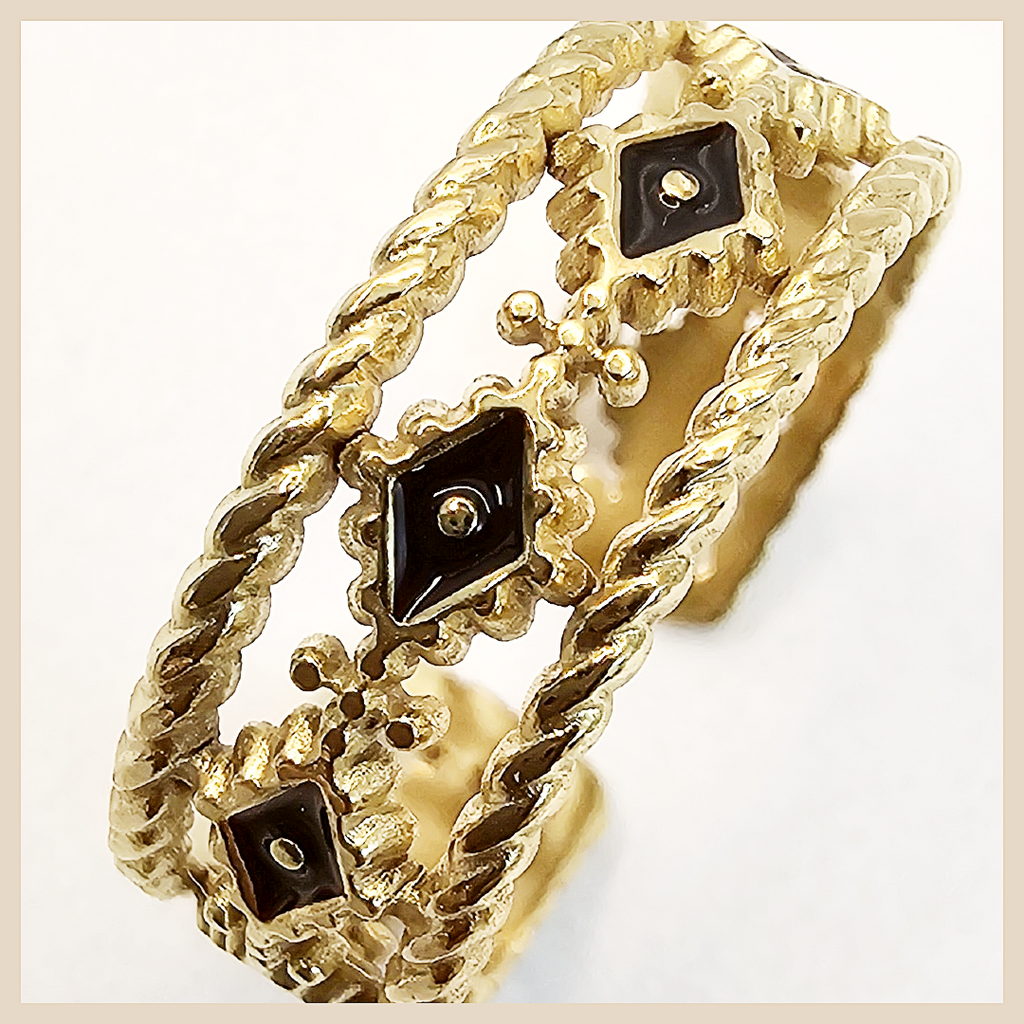 Anka Hamsa evil eye statement ring for women in a gold-tone finish, perfect for those who want bold symbolism, modern elegance, and confident everyday luxury.