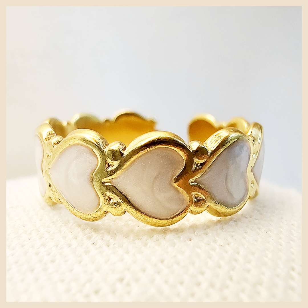 Aviv heart-shaped ring for women with an openwork design and CZ accents, created for those who love feminine elegance with a polished premium finish.