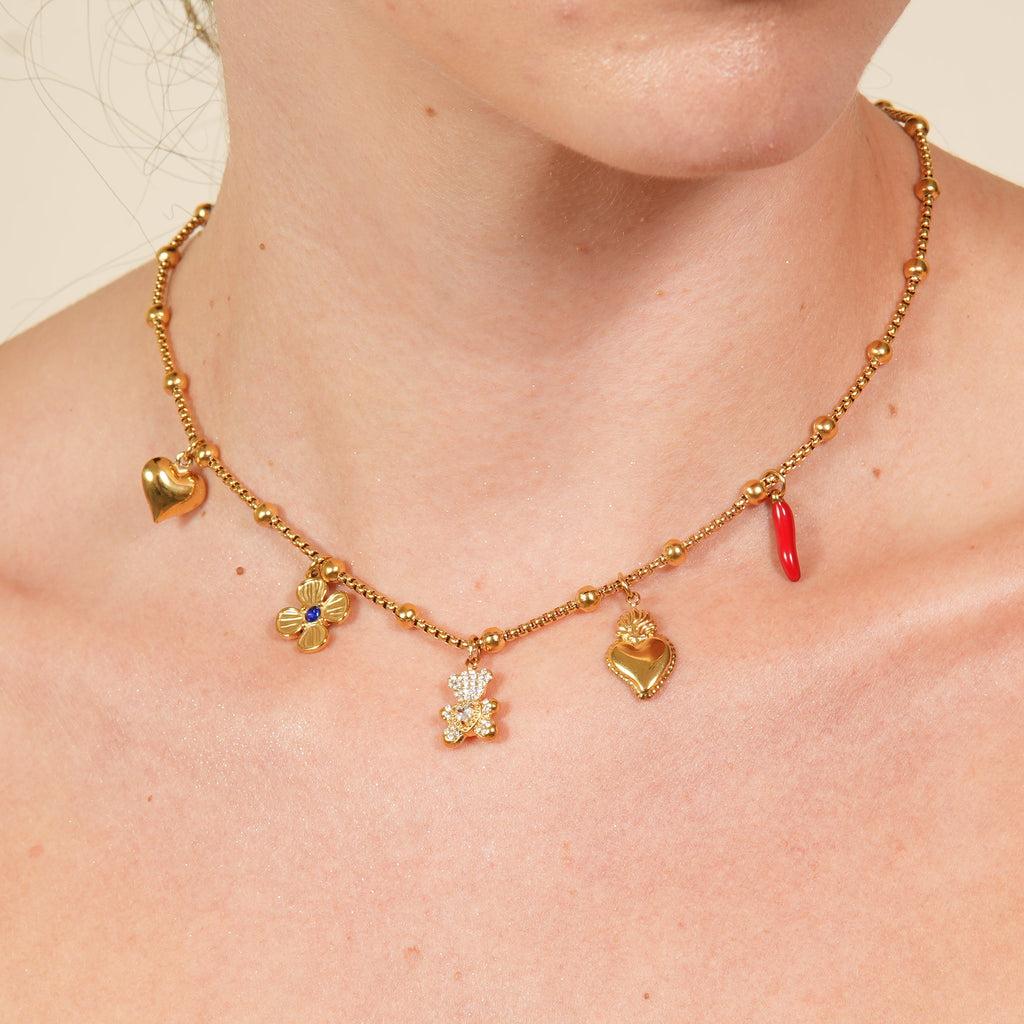 Biri charm necklace with a multilayer layered pendant design for women, a boho chic piece that adds effortless luxury and a confident fashion finish.