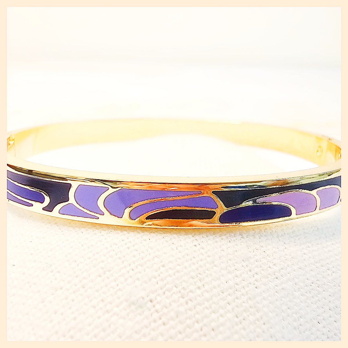 Blia purple enamel bangle in 18K gold-plated style, gift-ready for women who love elegant jewelry that feels exclusive and beautifully finished.