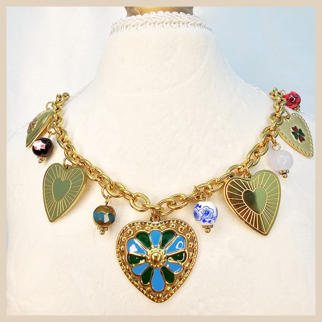 Blue CZ teardrop pendant necklace from Heda charms, designed for women who love radiant shine and elegant detail for day-to-night styling.