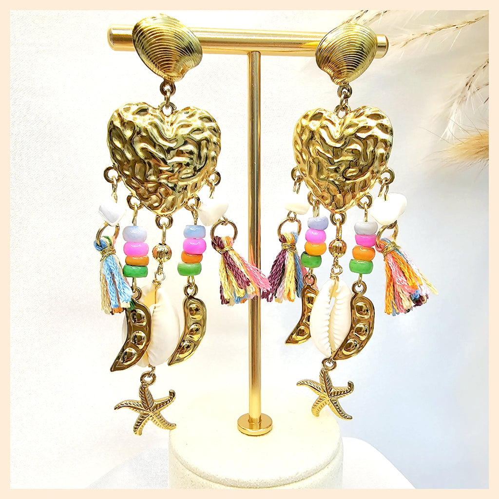 Blue starfish pendant earrings by Elis, a charming crystal jewellery choice for women who love coastal beauty with a polished, gift-worthy finish.