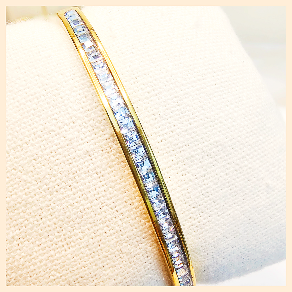 Elegant Alma CZ bracelet in gold-tone plated shine, a thoughtful gift for her for Eid, anniversaries, or meaningful celebrations.