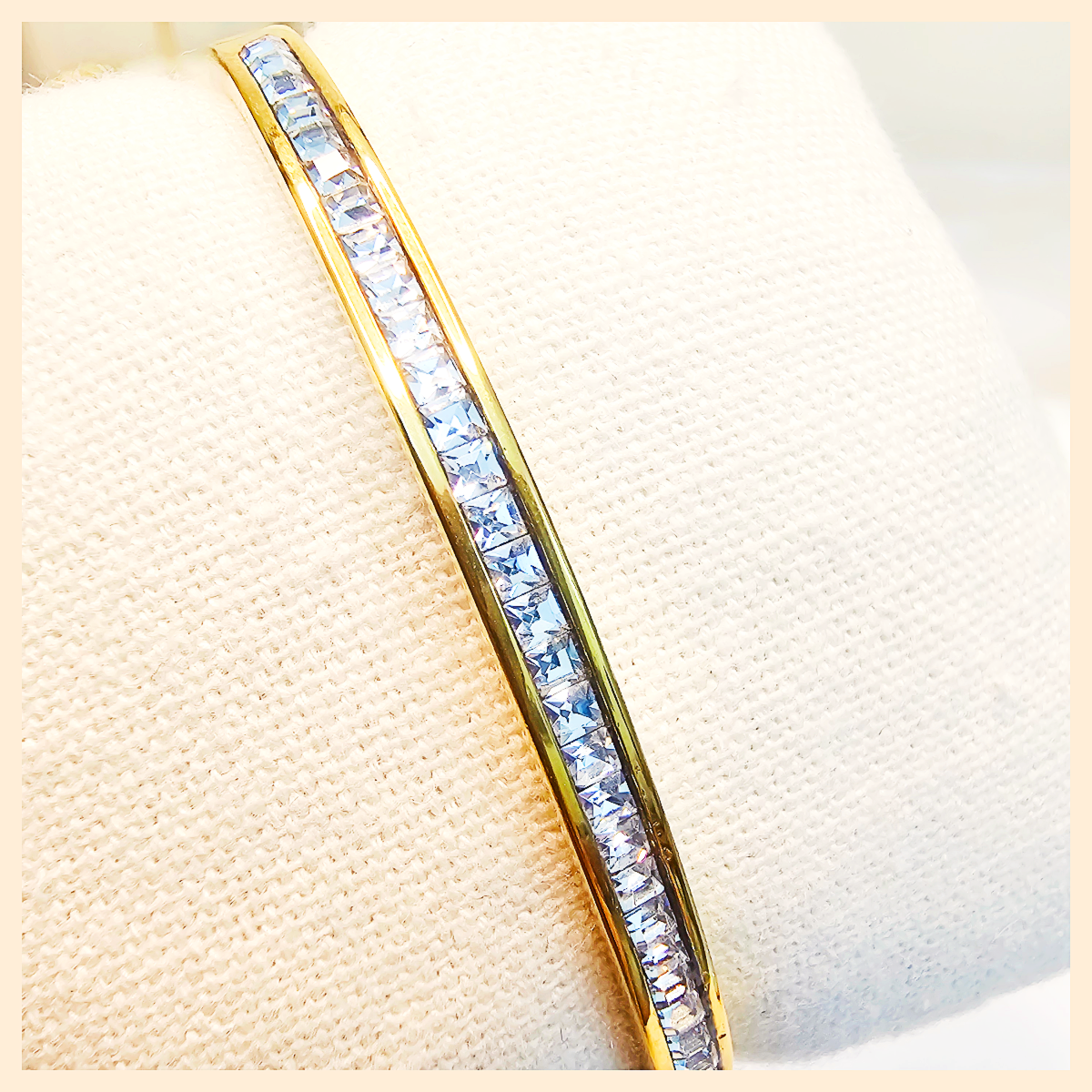 Elegant Alma CZ bracelet in gold-tone plated shine, a thoughtful gift for her for Eid, anniversaries, or meaningful celebrations.