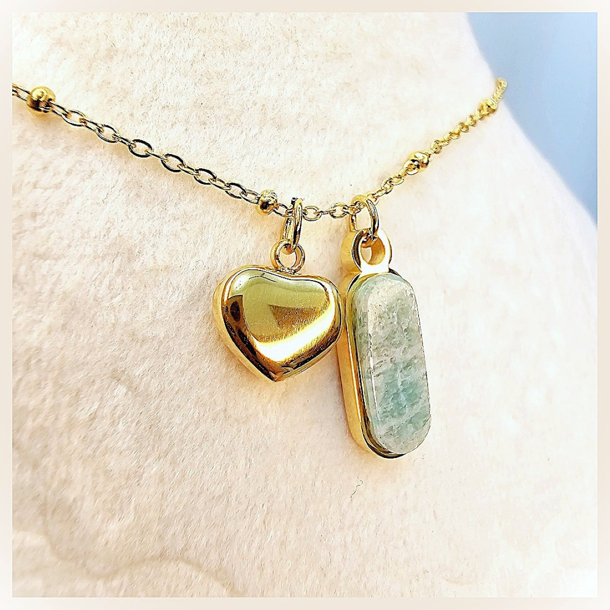 Elegant Heda blue charm necklace featuring a teardrop cubic zirconia, perfect for women seeking a luxurious touch for dinners, events, and celebrations.