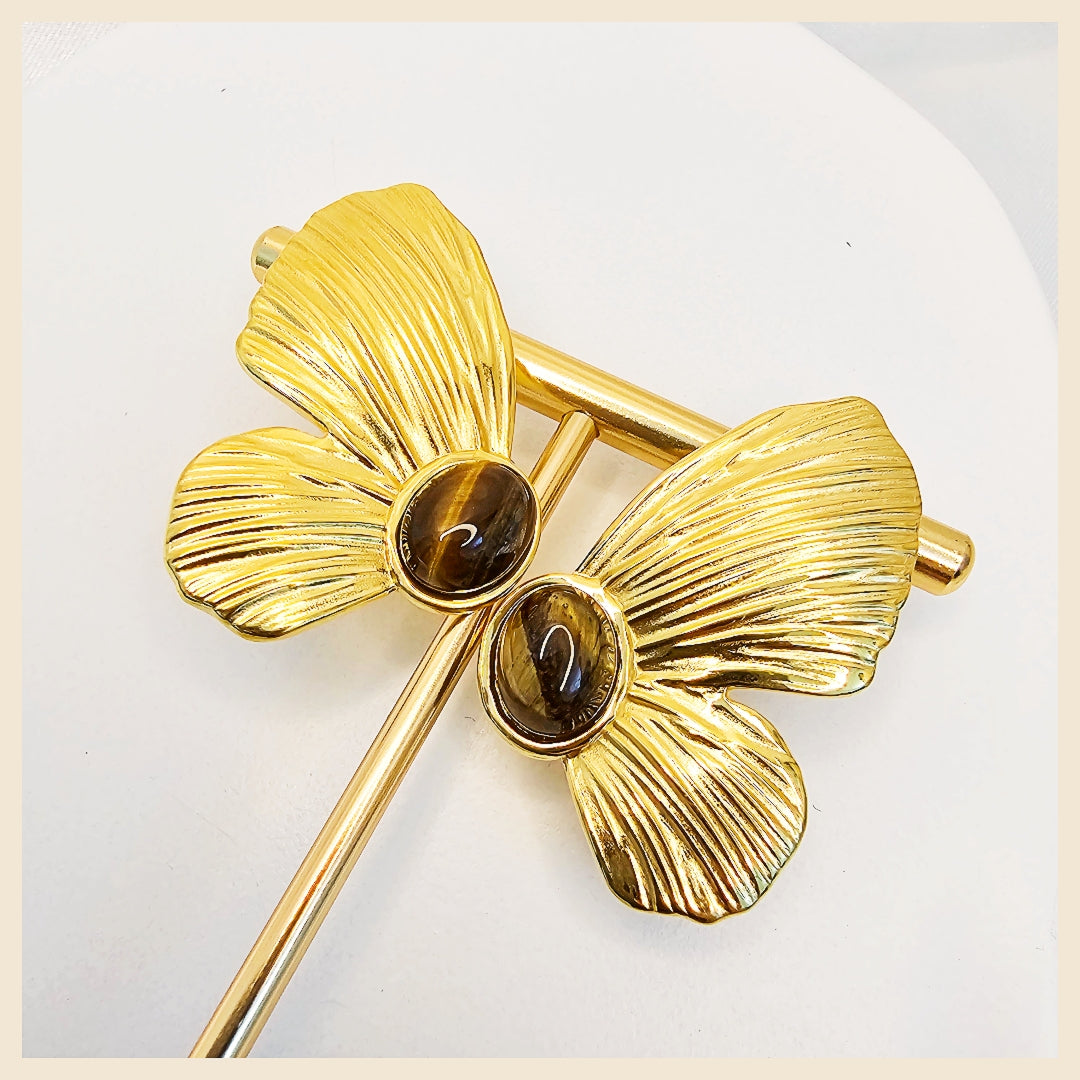 Elegant Leni half butterfly earrings with a minimalist hoop silhouette, an ideal gift for her for birthdays, Eid, or a thoughtful everyday surprise.