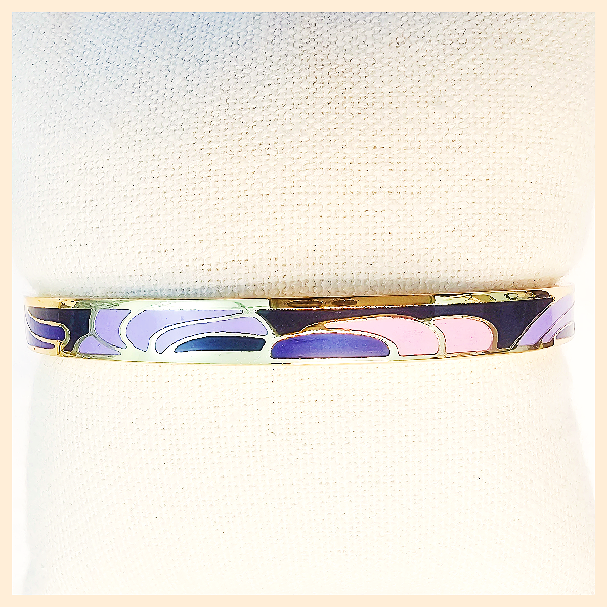 Elegant Blia purple enamel bangle in 18K gold-plated finish, perfect for women who want daily luxury with a smooth, high-shine look.