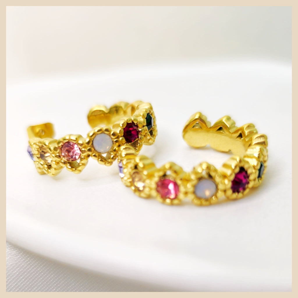 Etta bohemian gold stud earrings with a modern elegant finish, perfect for women who love subtle statement details and daily luxury comfort.