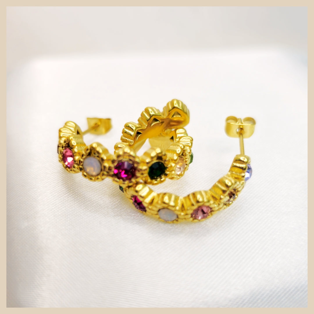 Etta boho gold stud earrings for women, an elegant bohemian design that adds effortless luxury and confident shine for everyday UAE style.