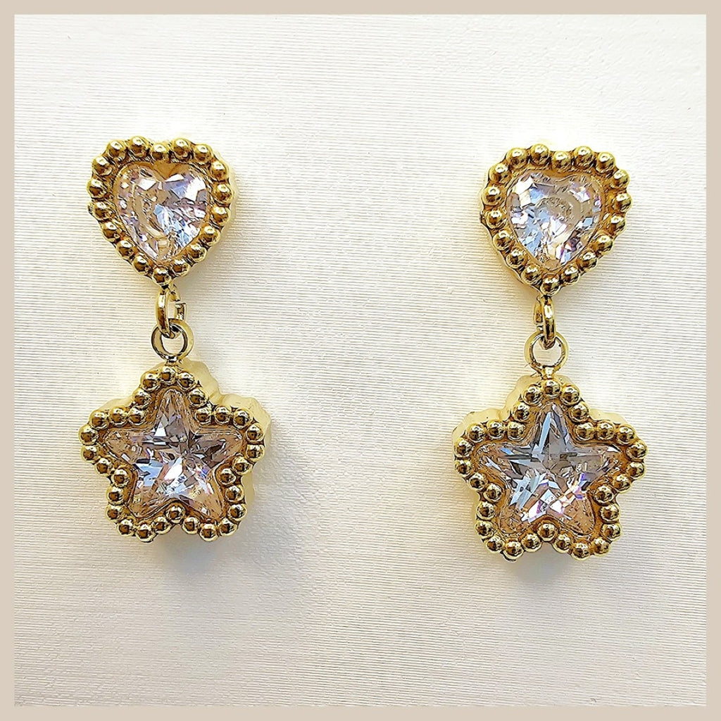 Eyla gold star jewellery hoop earrings for women, designed to brighten birthday parties and special nights with a chic, feminine, photo-ready glow.