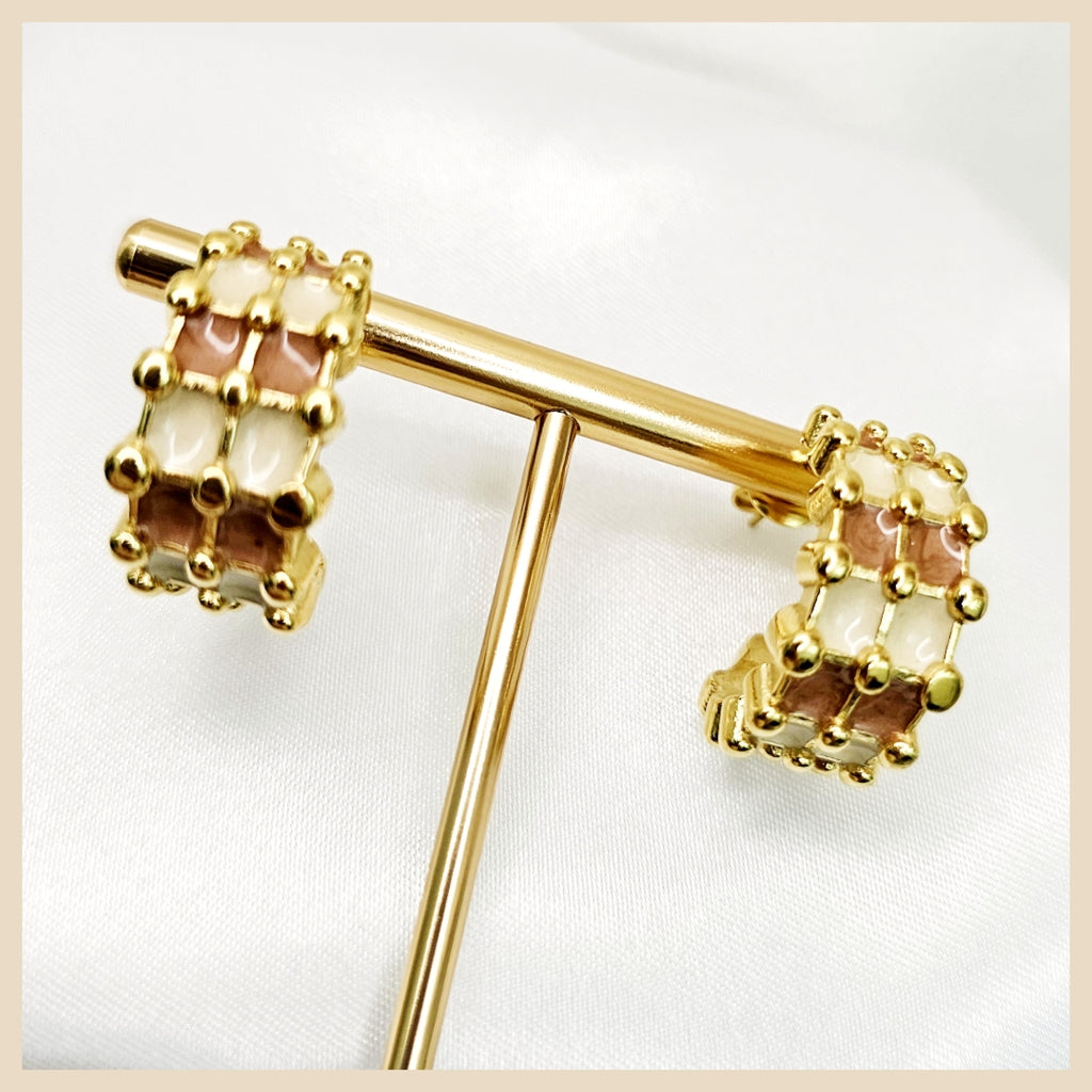 Fana cubic zirconia black enamel hoop earrings for women, a daily elegance piece that brings subtle sparkle and confident sophistication to every outfit.