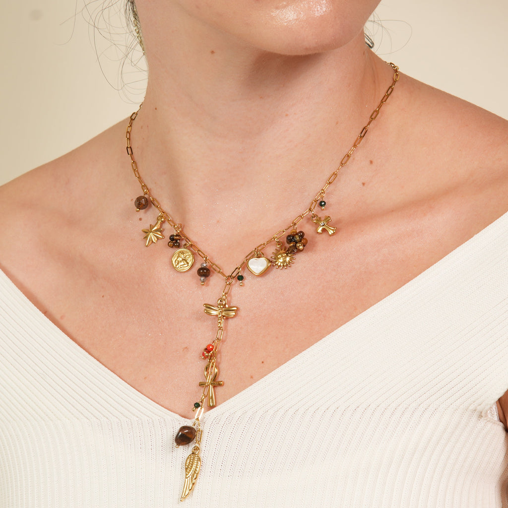 Hali Charms circle cubic zirconia necklace with 14K gold plating, offering a refined glow that elevates everyday elegance for women in the UAE.