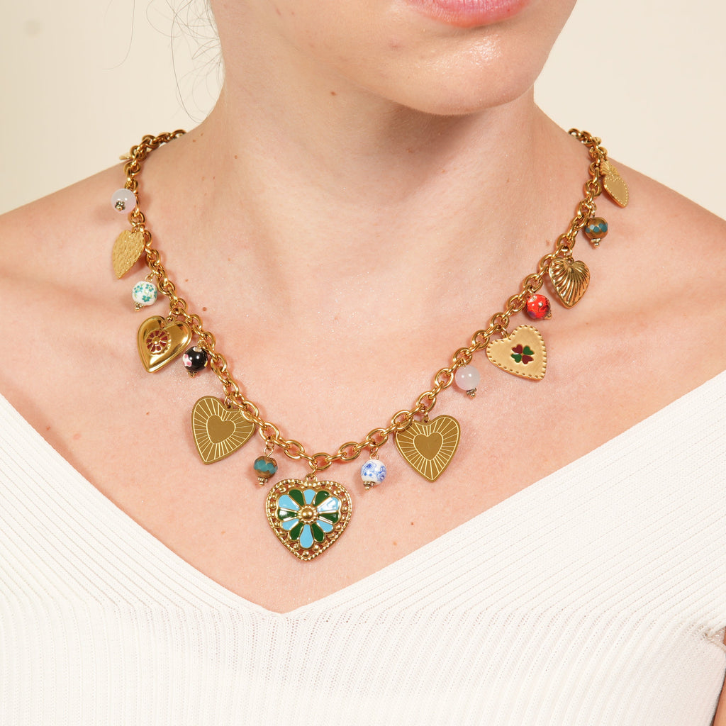 Heda blue teardrop charm necklace for women with cubic zirconia sparkle, a gift-ready piece that adds refined glamour and confidence in the UAE.