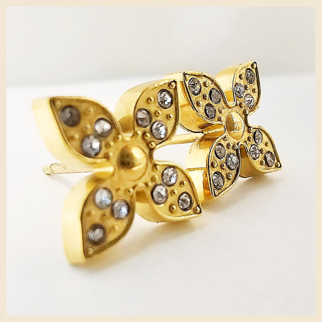 Liya black, pink, and green clover stud earrings for women, a stylish daily elegance choice that feels modern, chic, and beautifully gift-worthy.