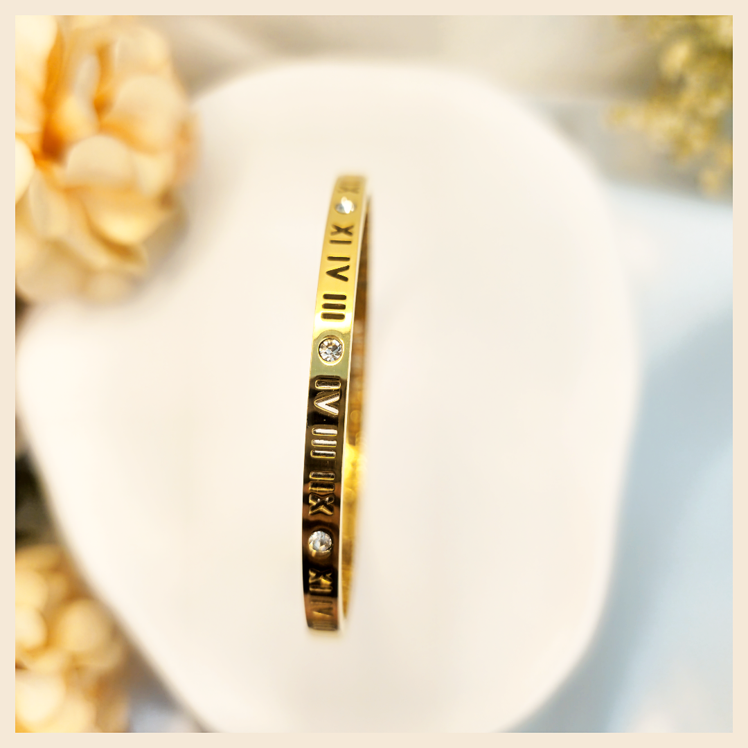 Luxury Alix Roman Tree of Life zircon bangle for women, a timeless symbol piece that feels exclusive and elevates both casual and evening looks.