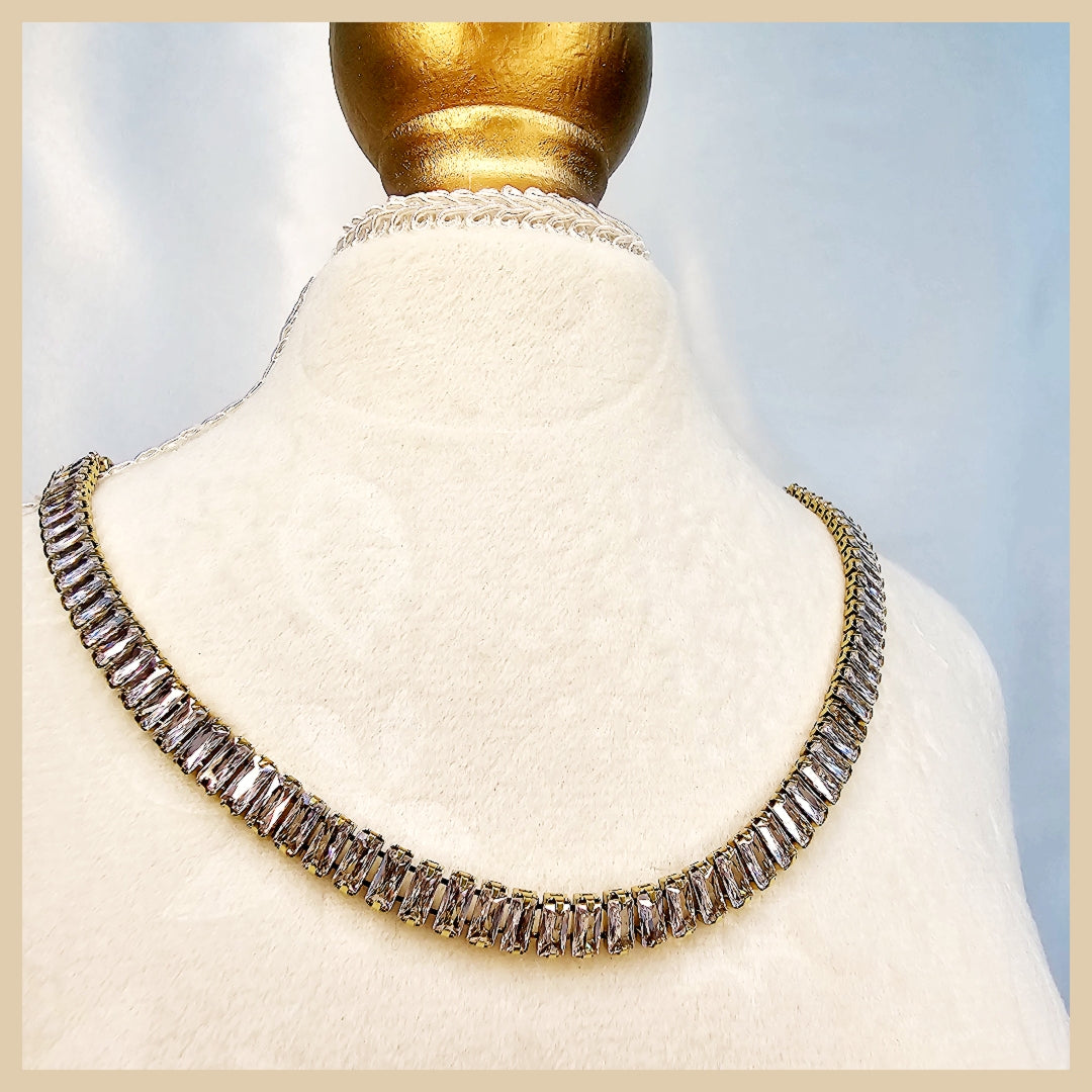 Luxury white gold plated zircon tennis necklace that enhances feminine beauty, perfect for women seeking a graceful and trustworthy statement piece.