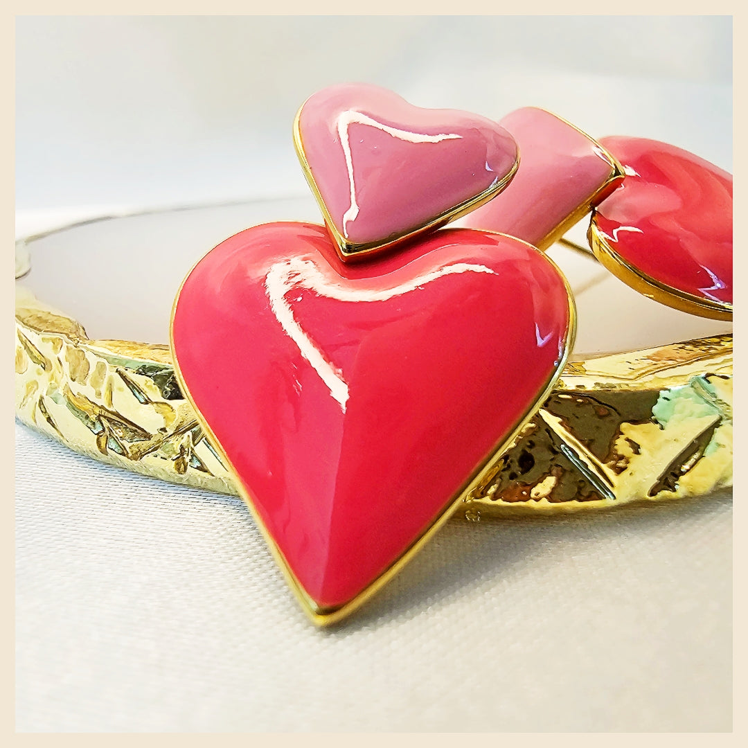 Nikah or wedding-ready heart earrings in 18K gold, embodying sacred celebration, timeless elegance, and a luxurious symbol of commitment.