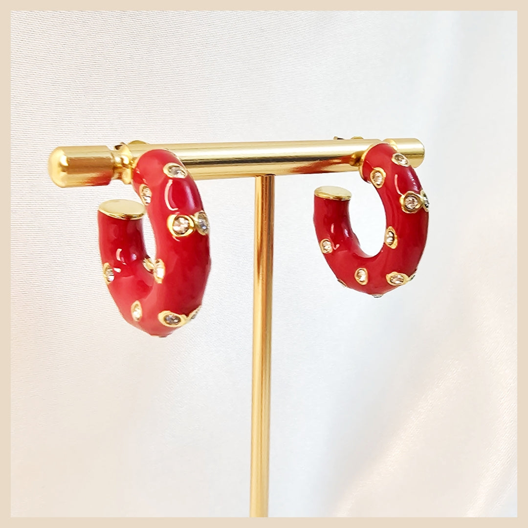 Noble Elly royal zircon hoop earrings for women, a bridal-inspired pair that feels exclusive, polished, and beautifully suited to special moments.