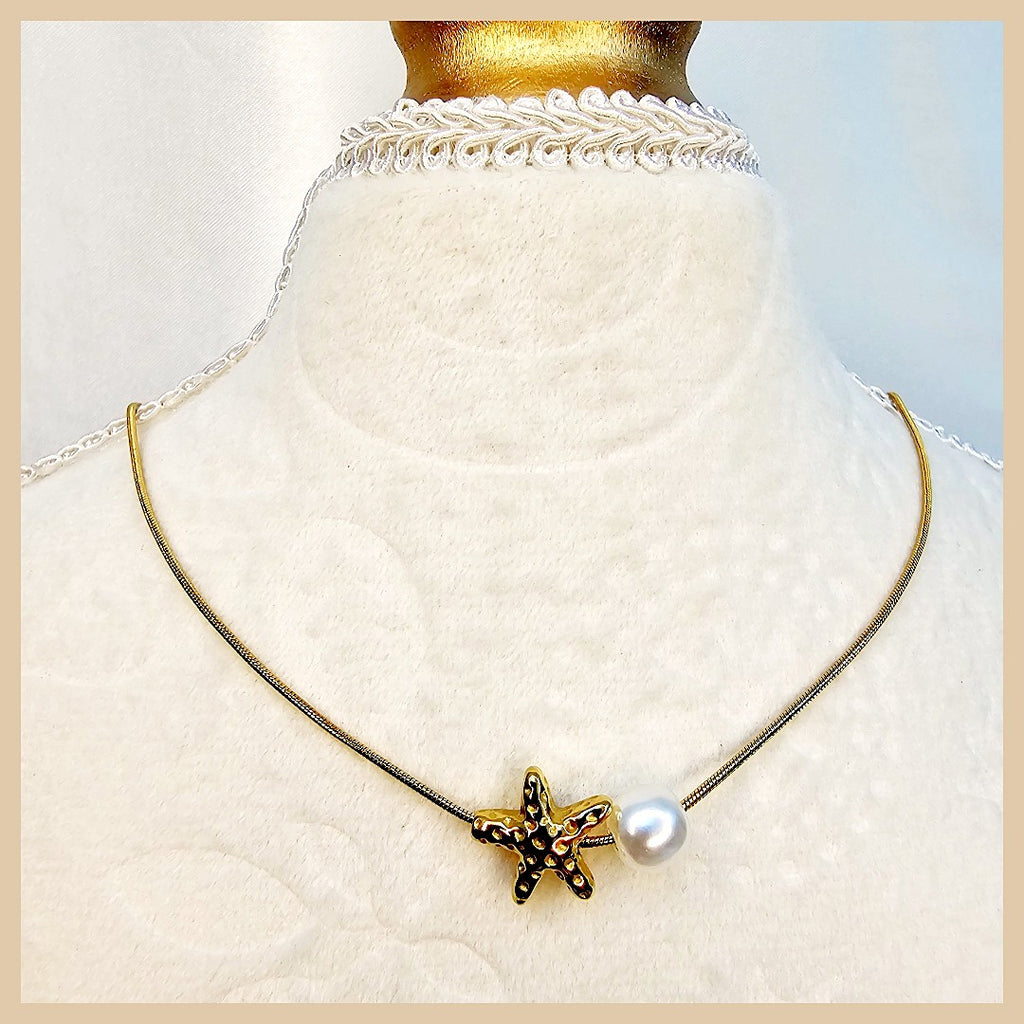 Non tarnish pearl star pendant necklace offering lasting shine and sophistication for women who desire dependable luxury accessories.