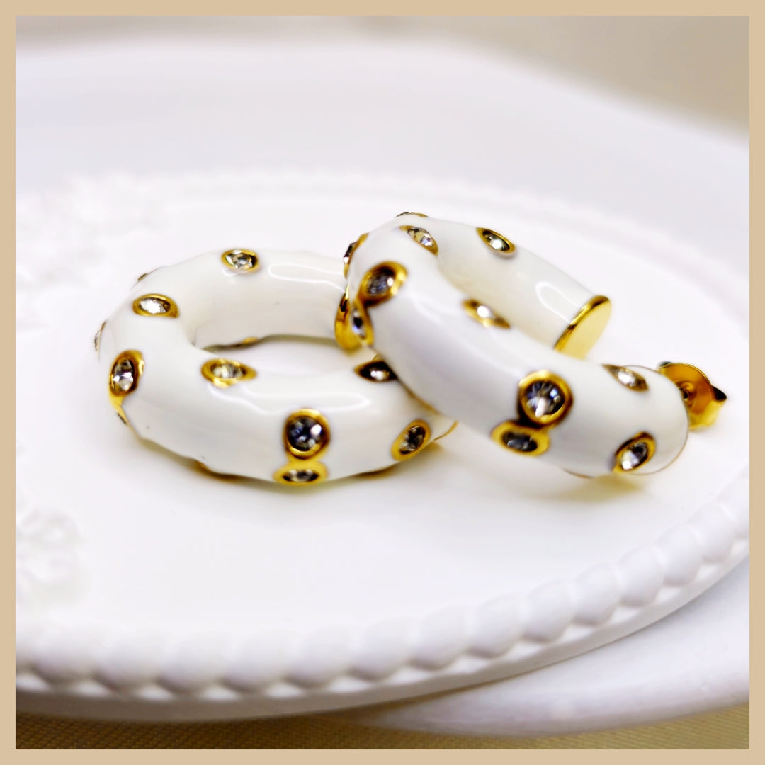 Premium Elly bright zircon hoop earrings, a gift-ready statement for women who love refined brilliance for weddings, anniversaries, and elegant occasions.