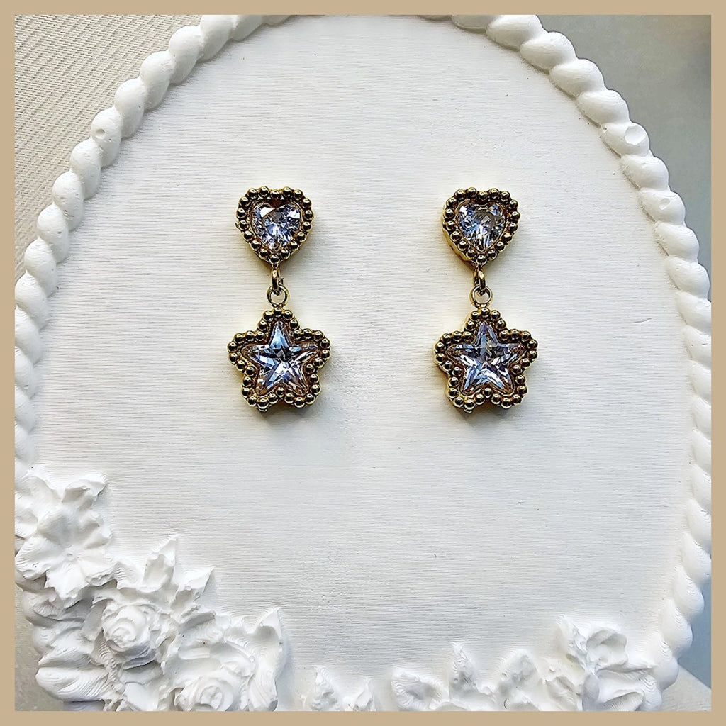 Premium Eyla sparkle star hoop earrings for her, a romantic Valentine’s gift choice that blends charm, elegance, and a modern luxury feel.