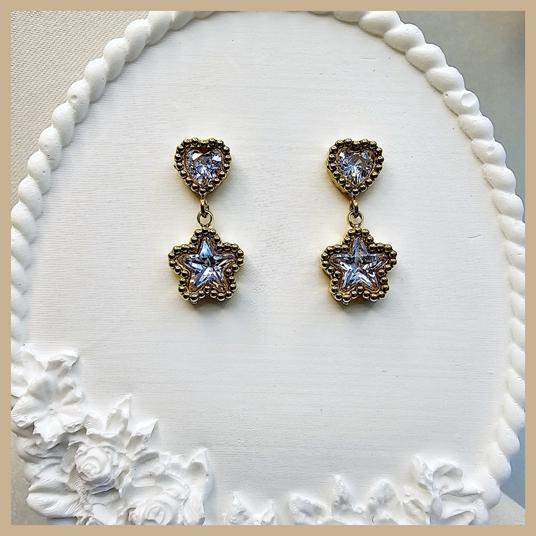 Premium Eyla sparkle star hoop earrings for her, a romantic Valentine’s gift choice that blends charm, elegance, and a modern luxury feel.