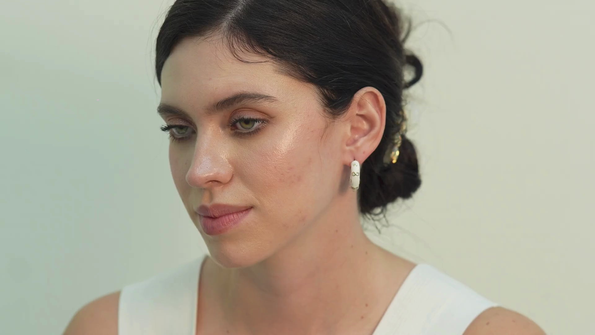 Elly Zircon Hoop  Earings