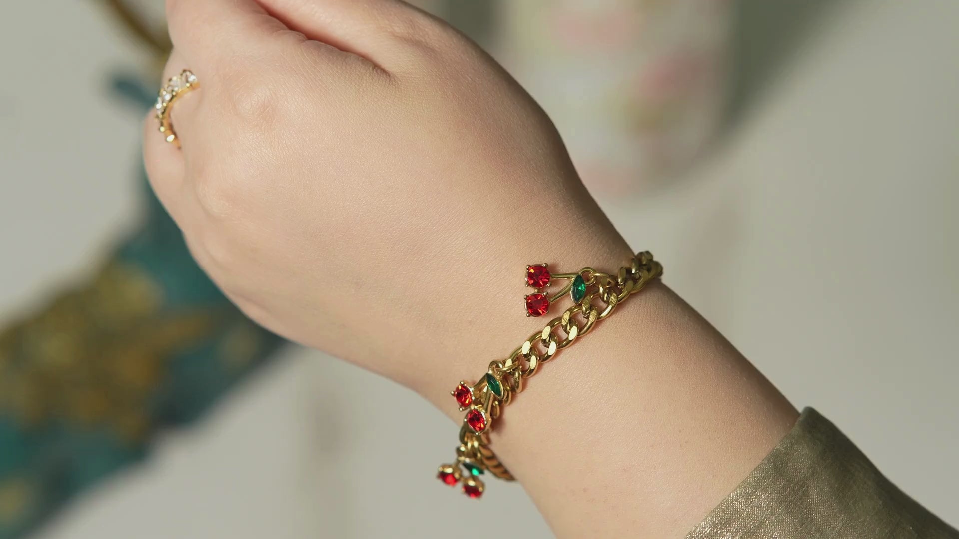 Fona Red Cherries Bracelet