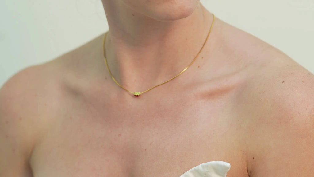 Gyda Red Heart Necklace