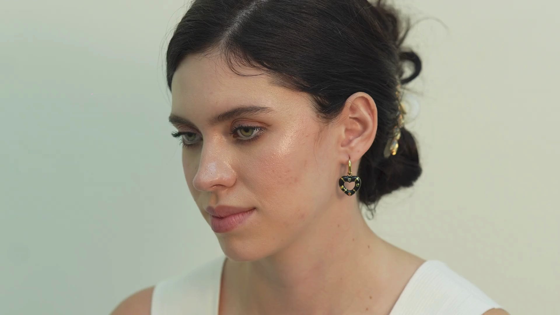 Enid Black Hoops Earings