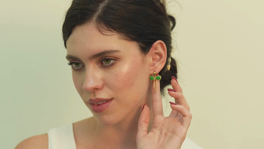 Ella Green Bow Earings