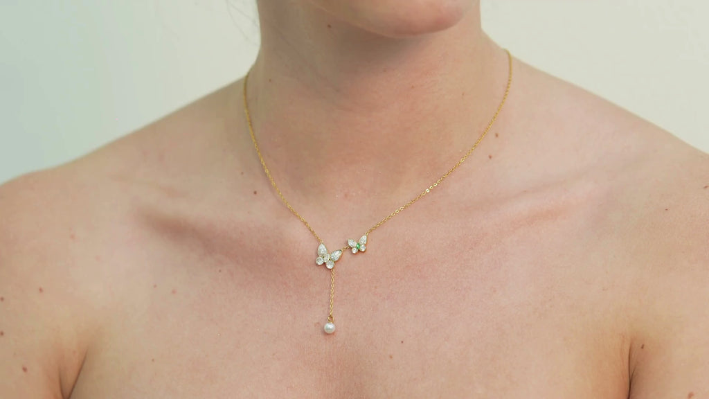 Eada Zircon Butterfly Necklace