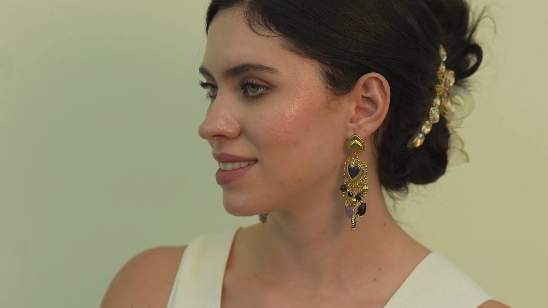 Emma Purple Heart  Drop Earings