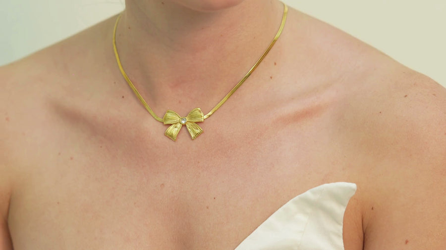 Lala Bow Stone Necklace