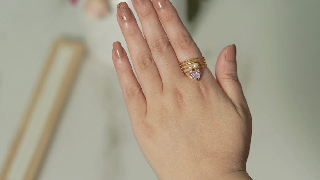 Lila Heart Pink Ring