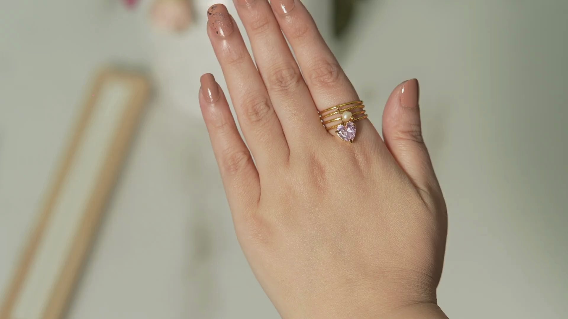 Lila Heart Pink Ring