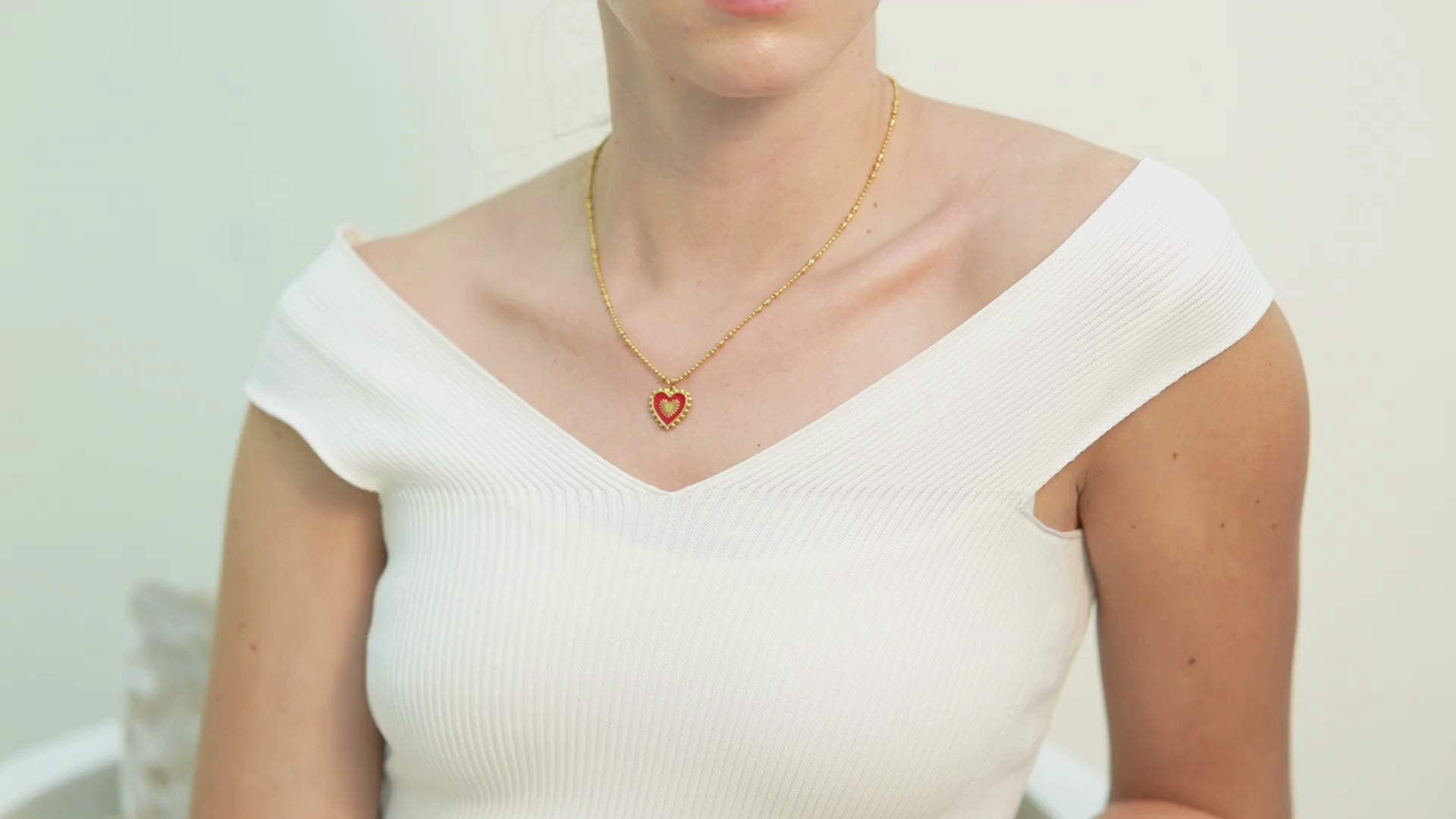 Luna Red Heart Necklace