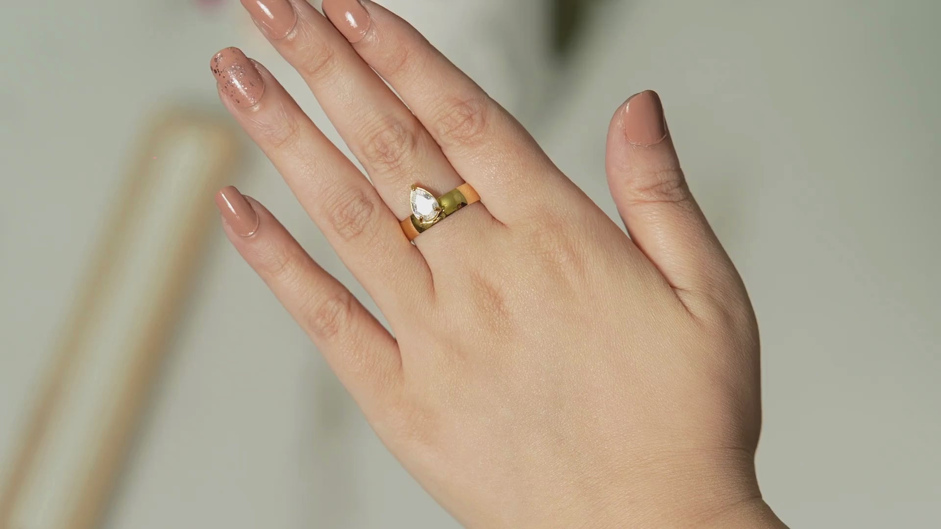 Inna Zircon TearDrop Ring