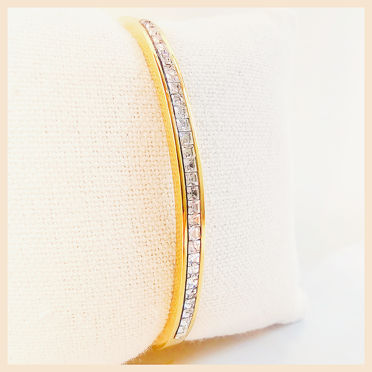 Sparkling Alma CZ bangle bracelet with adjustable design, perfect for women seeking modern luxury with a clean, sophisticated finish.