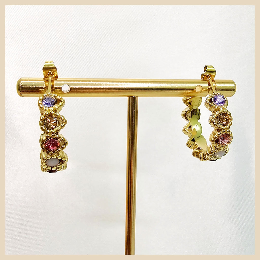 Stylish Etta boho gold stud earrings inspired by Dubai fashion, designed to elevate your look with warm shine and a polished, confident feel.